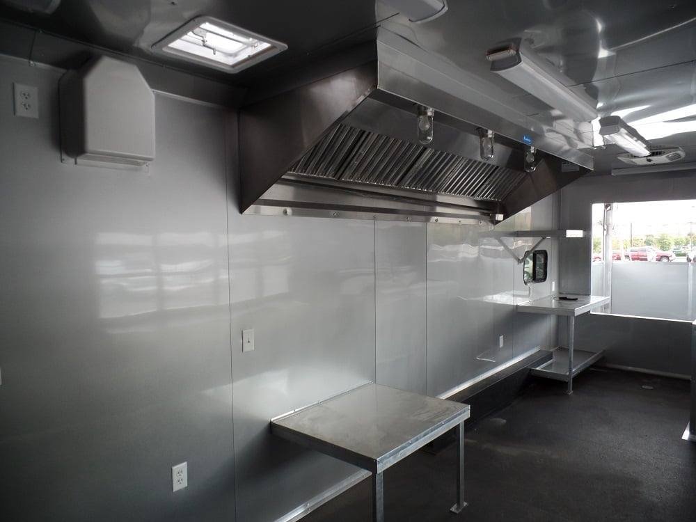 8.5′ x 45′ Concession Black Food Trailer BBQ Event Catering — photo 14