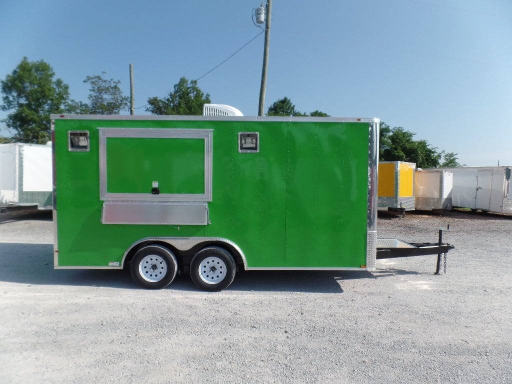 8.5′ x 16′ Lime Green Concession Food Trailer