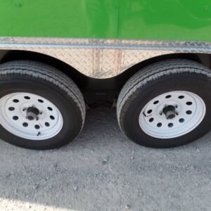 8.5 x 16 lime green trailer with bright flat-nose exterior - view 15
