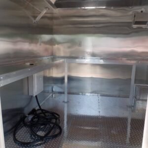 8.5 x 16 lime green trailer with bright flat-nose exterior - view 7