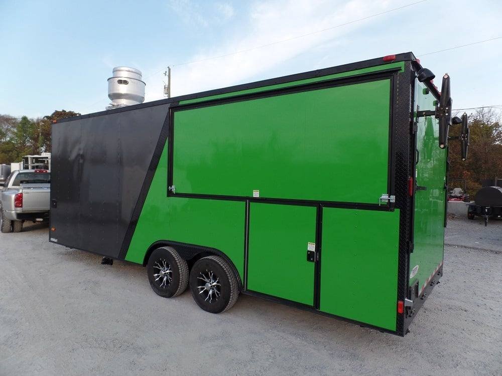 8.5′ x 22′ Concession BBQ Food Trailer Charcoal Grey/Green — photo 12