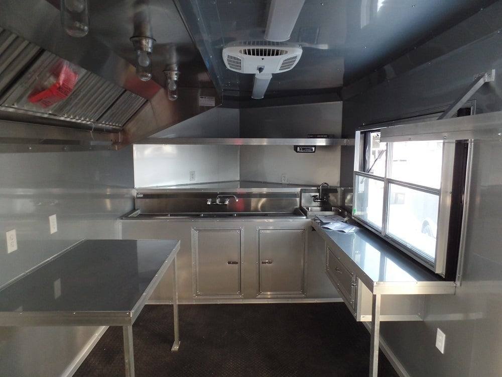 8.5′ x 22′ Concession BBQ Food Trailer Charcoal Grey/Green — photo 9
