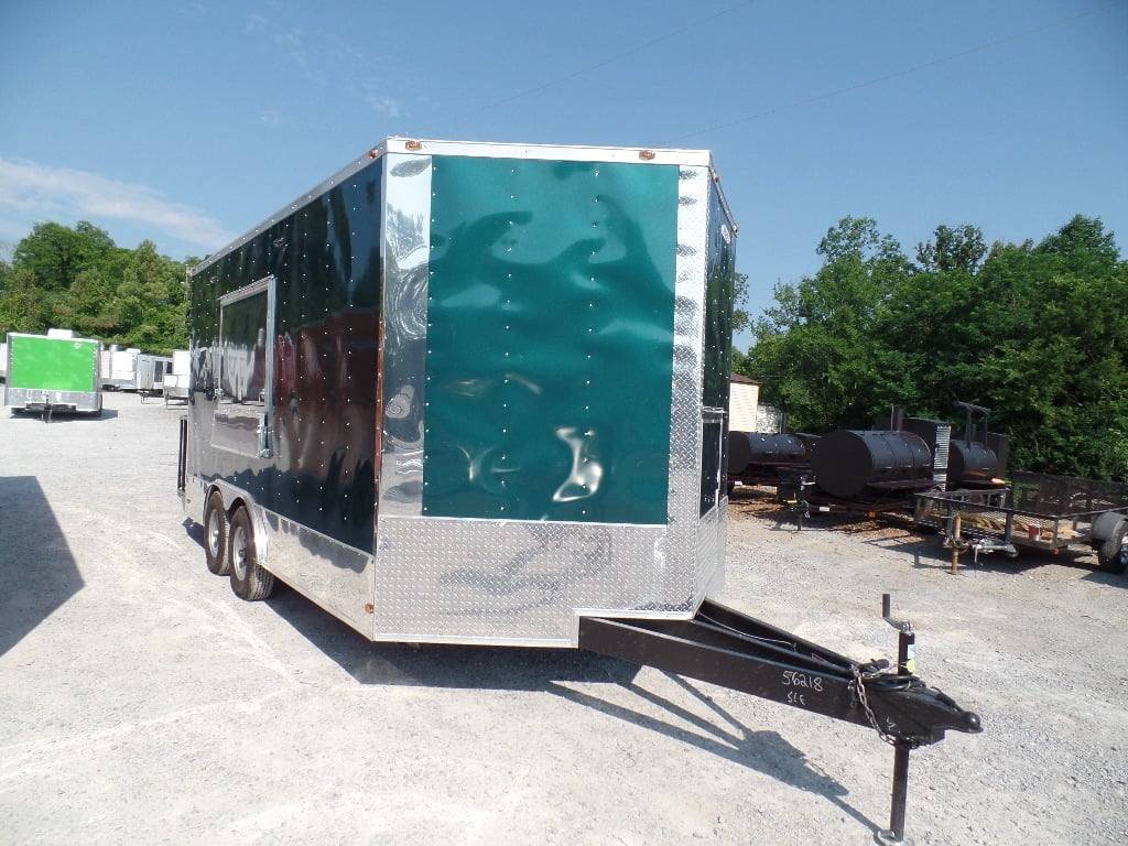 8.5′ x 16′ Food Event Concession Emerald Green Trailer With Appliances