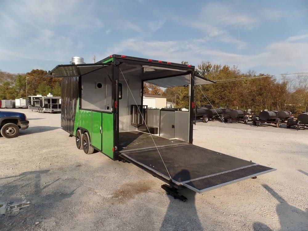 8.5′ x 22′ Concession BBQ Food Trailer Charcoal Grey/Green — photo 14