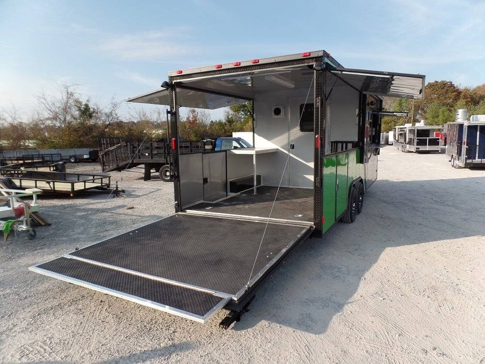 8.5′ x 22′ Concession BBQ Food Trailer Charcoal Grey/Green — photo 6