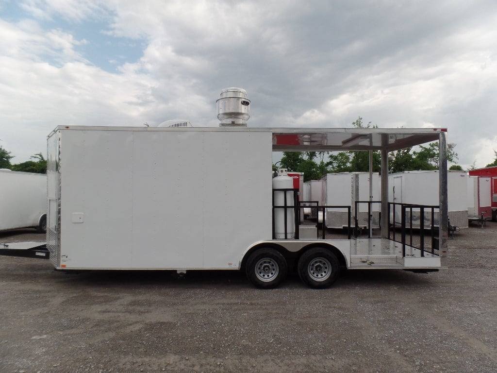8.5′ x 22′ Concession Food White BBQ Porch Trailer With Appliances — photo 9