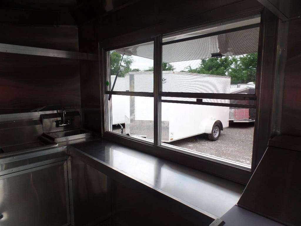 8.5′ x 22′ Concession Food White BBQ Porch Trailer With Appliances — photo 3
