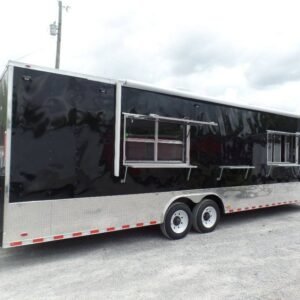 Concession 8.5' x 30' Black Catering Event Trailer