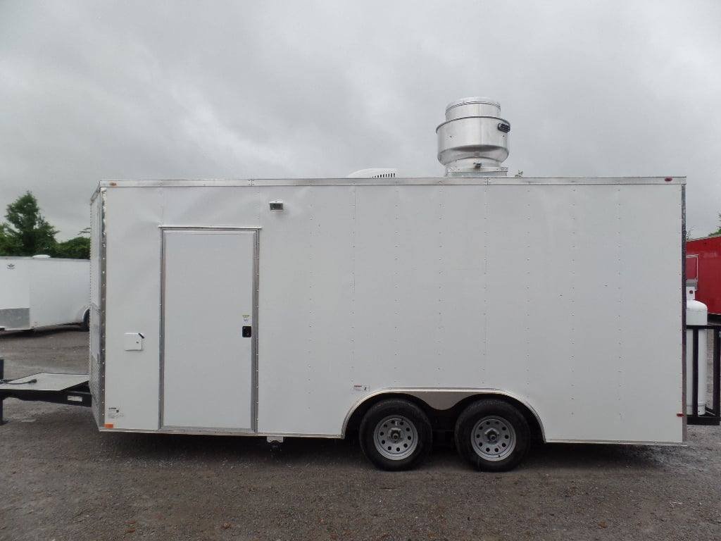8.5′ x 18′ White Food Concession Catering Trailer With Appliances — photo 8