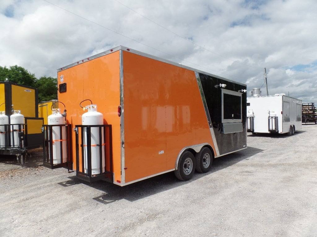 8.5′ x 20′ Orange And Black Food Concession Trailer With Appliances — photo 15