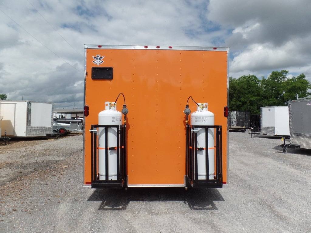 8.5′ x 20′ Orange And Black Food Concession Trailer With Appliances — photo 11