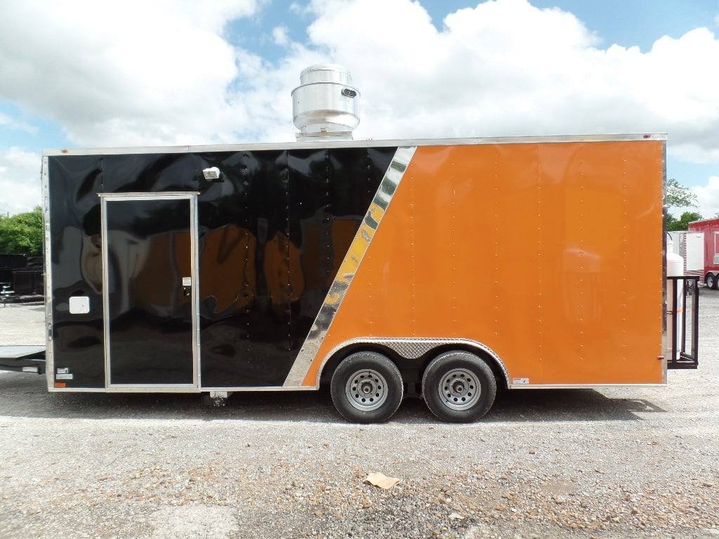 8.5′ x 20′ Orange And Black Food Concession Trailer With Appliances — photo 13