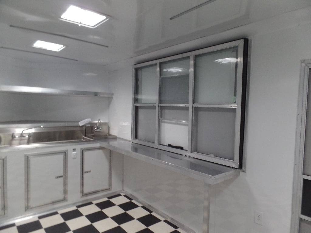 8.5′ x 32′ Lime Green Catering BBQ Food Event Concession Trailer — photo 9