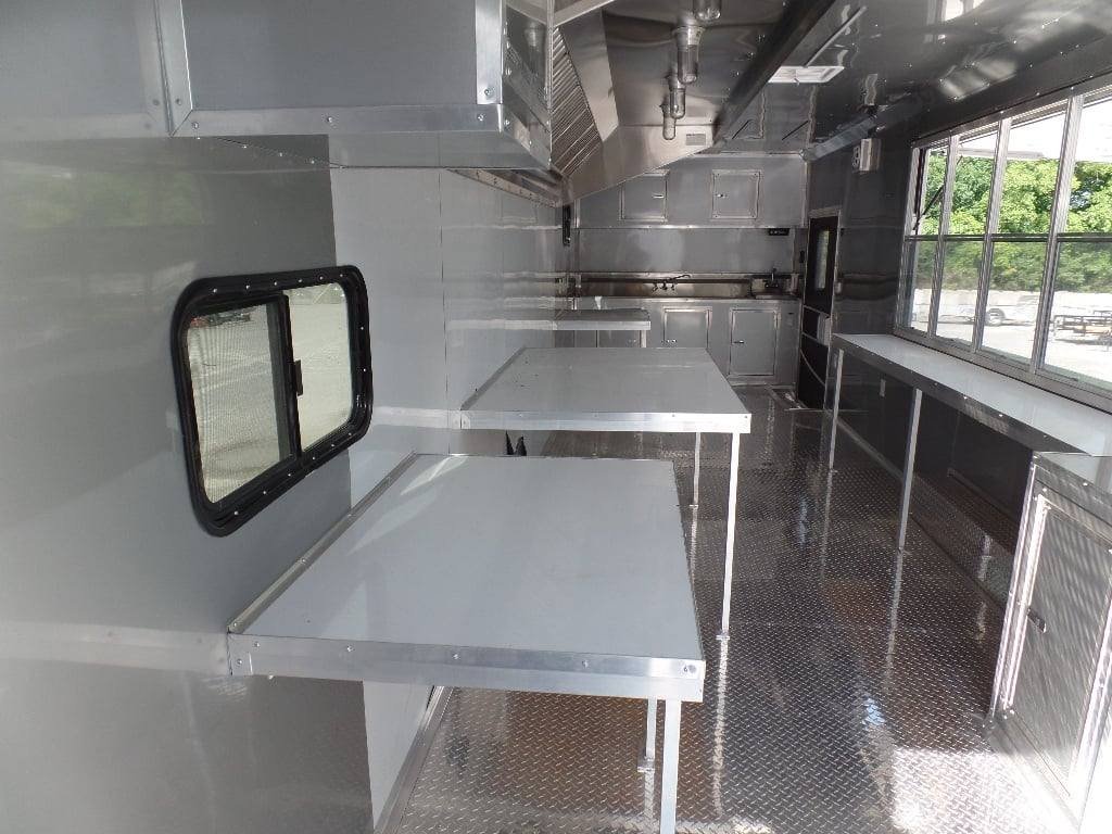 8.5′ x 40′ White Goose-neck Concession Food Trailer — photo 7