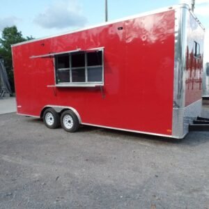 8.5' x 20' Red Food Catering Event Concession Trailer