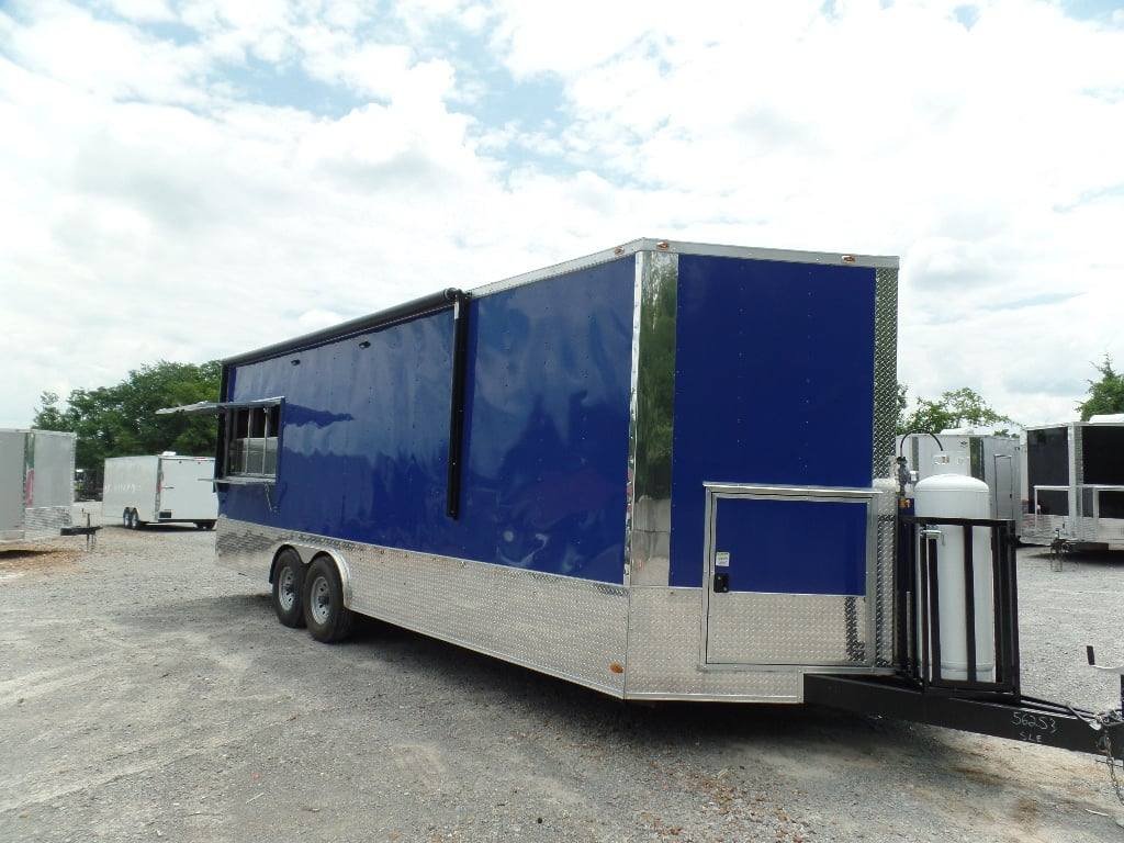 8.5′ x 24′ Blue Concession Food Trailer With Appliances — photo 11