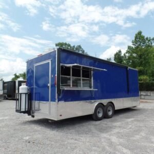 8.5' x 24' Blue Concession Food Trailer With Appliances