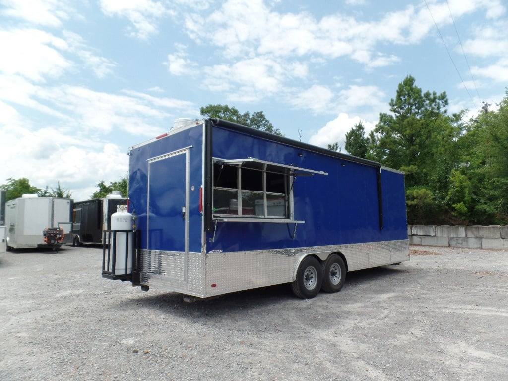 8.5′ x 24′ Blue Concession Food Trailer With Appliances