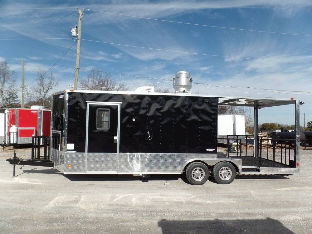 8.5′ x 24′ Concession Food Trailer Black BBQ Event — photo 8