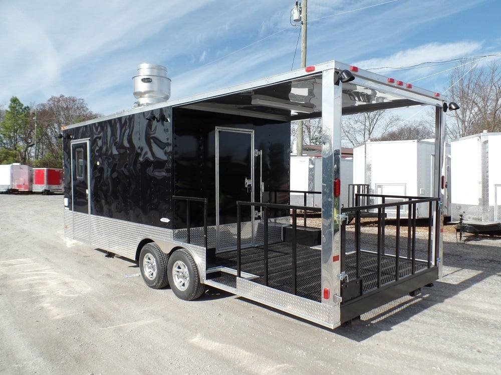 8.5′ x 24′ Concession Food Trailer Black BBQ Event — photo 9