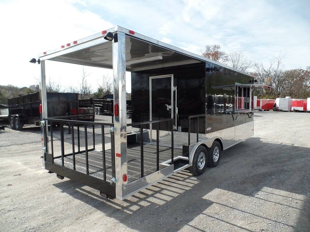 8.5′ x 24′ Concession Food Trailer Black BBQ Event — photo 2