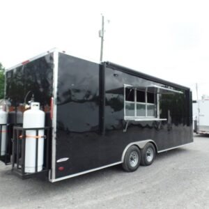 8.5' x 24' Black Food Concession Trailer With Appliances
