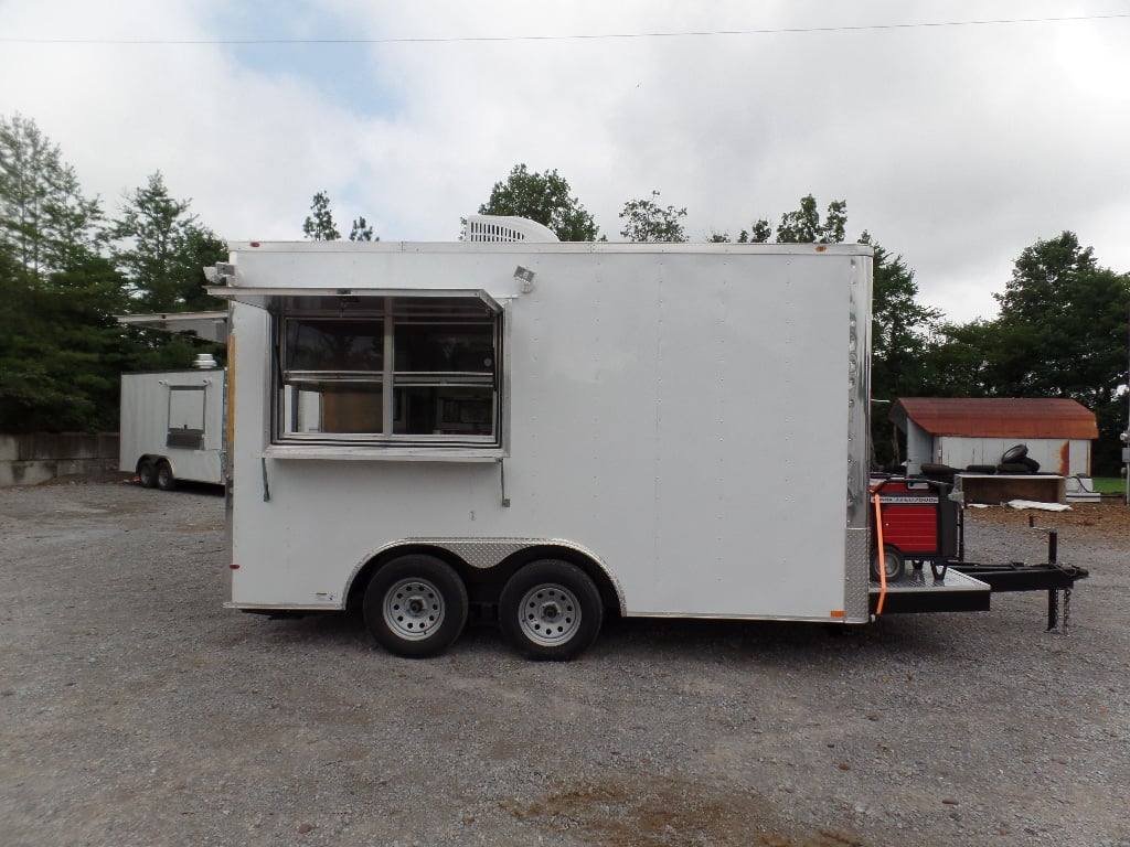 8.5′ x 14′ White Extended Main Frame Concession Food Trailer — photo 4