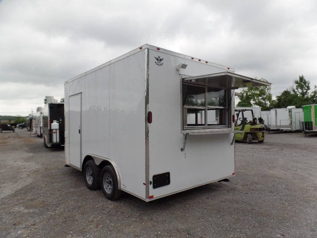 8.5′ x 14′ White Food Concession Trailer With Appliances — photo 5