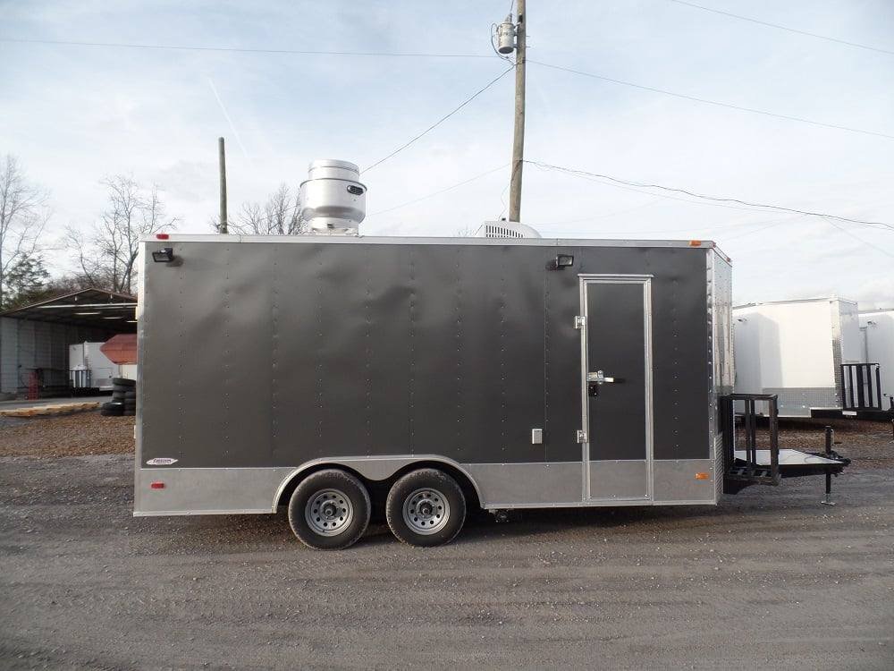 8.5′ x 17′ Concession Trailer Charcoal Grey Food Event Catering — photo 3