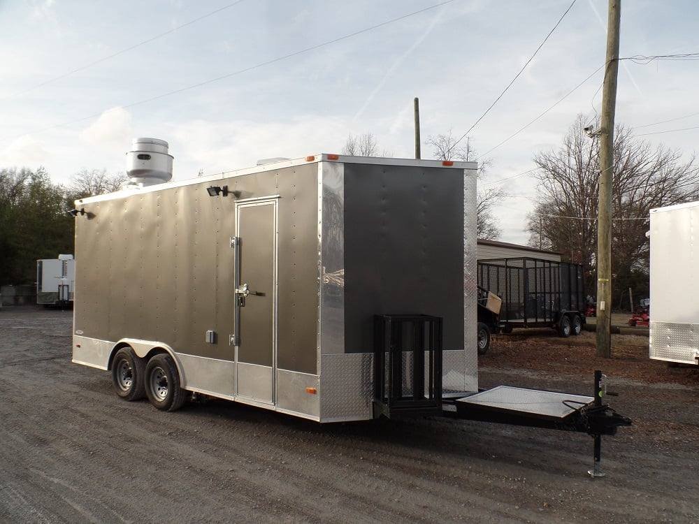 8.5′ x 17′ Concession Trailer Charcoal Grey Food Event Catering — photo 7