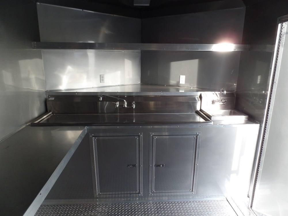 8.5′ x 17′ Concession Trailer Charcoal Grey Food Event Catering — photo 4