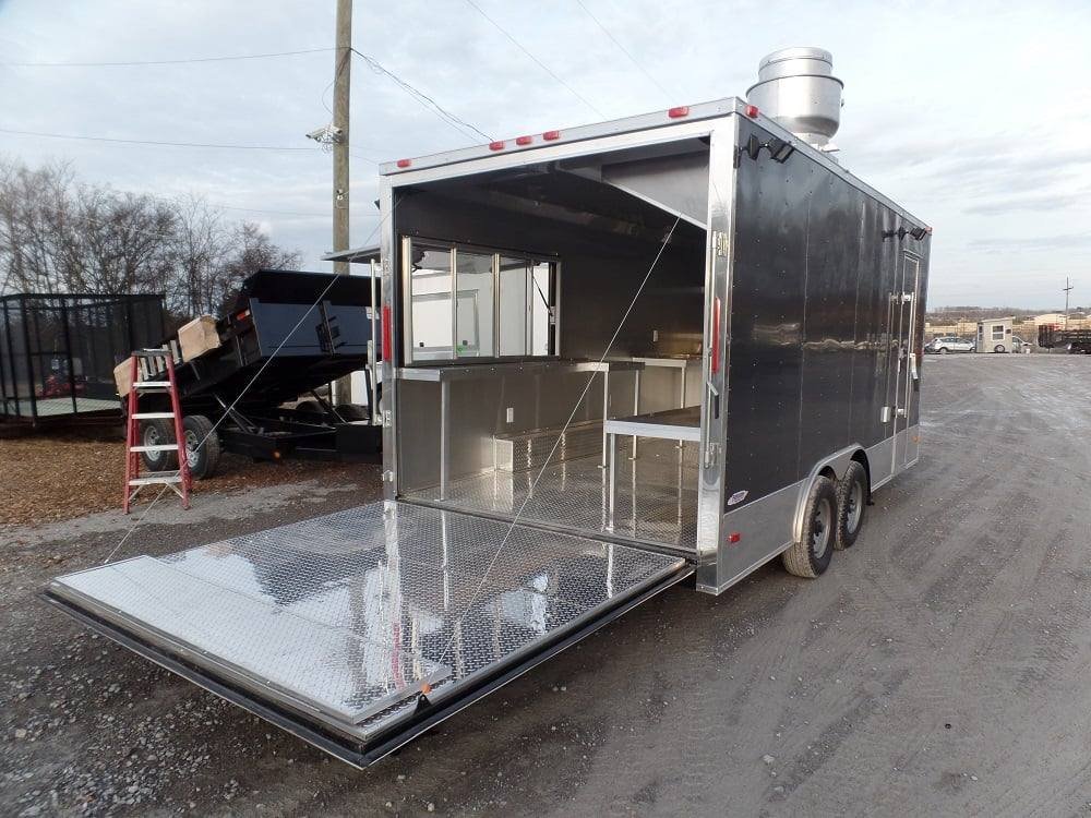 8.5′ x 17′ Concession Trailer Charcoal Grey Food Event Catering — photo 6