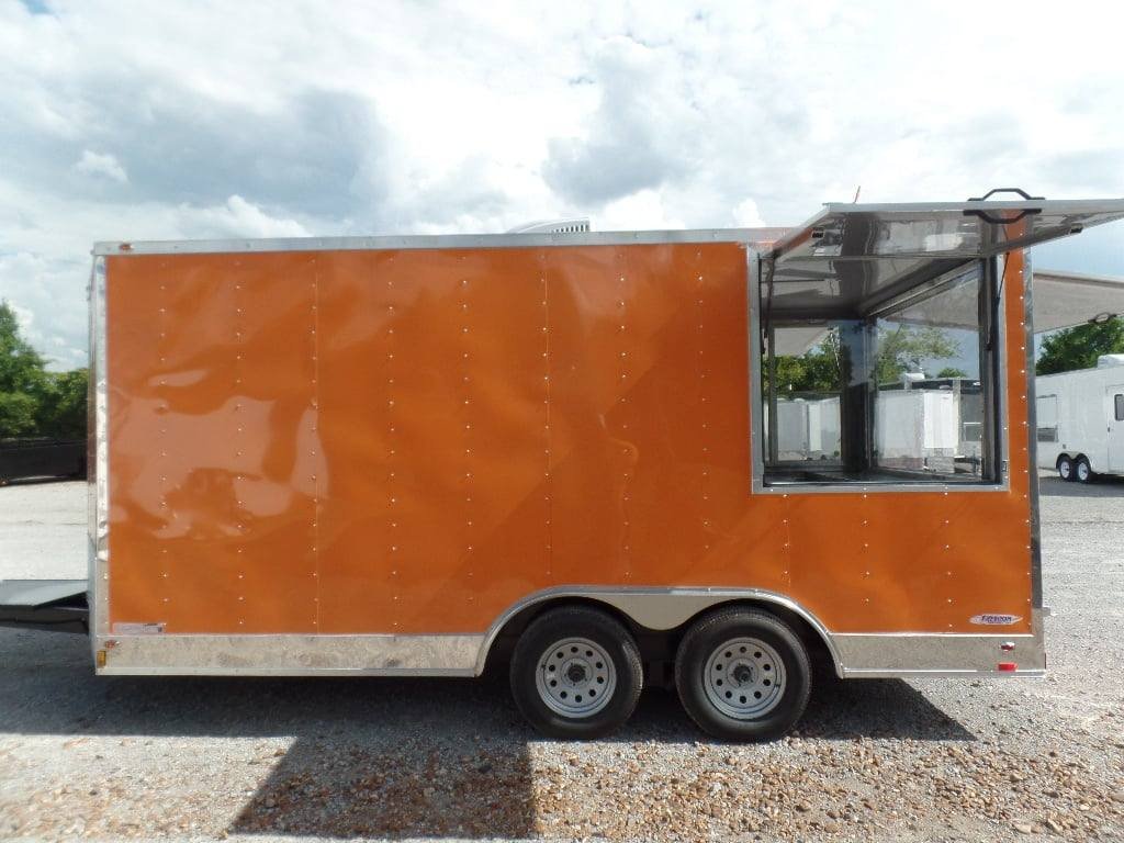 8.5′ x 16′ Orange Ticket Booth Custom Enclosed Trailer — photo 14
