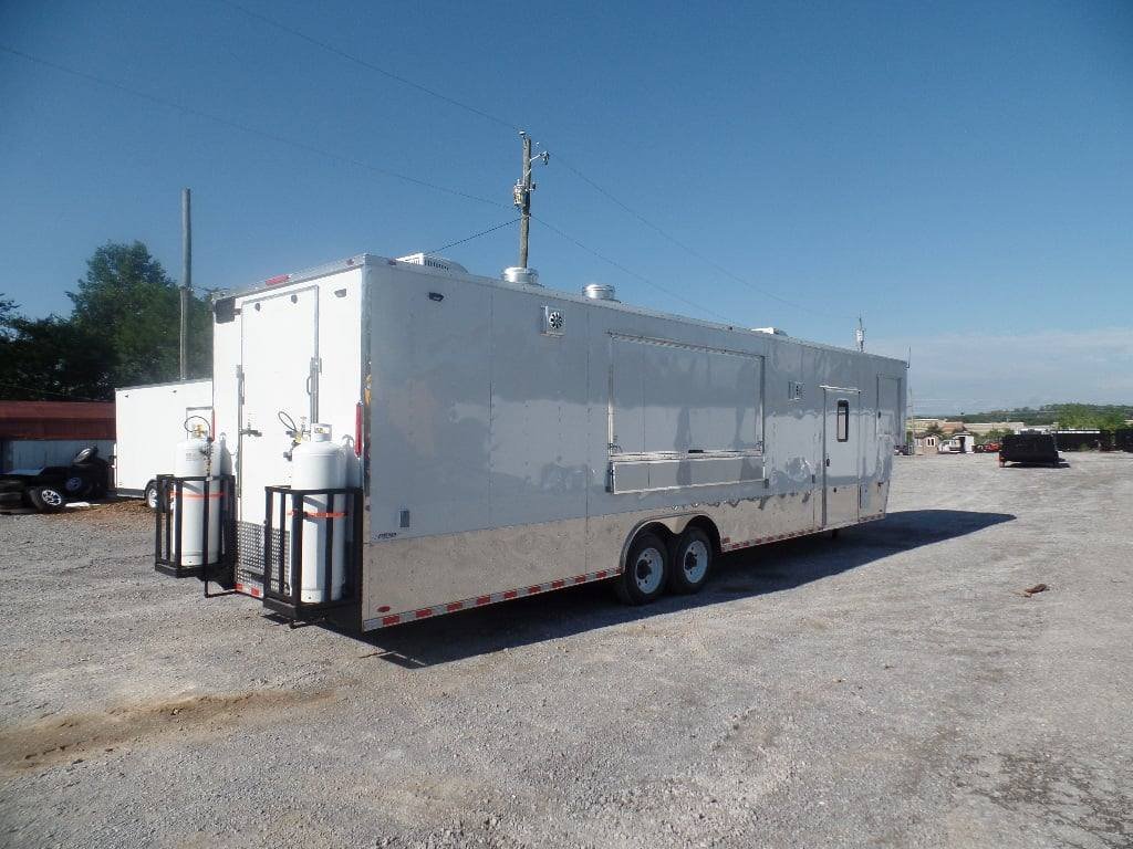 8.5′ x 40′ White Goose Neck Event Concession Food Trailer With Appliances — photo 7