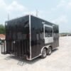 8.5 x 16 black concession trailer with 5-foot service window