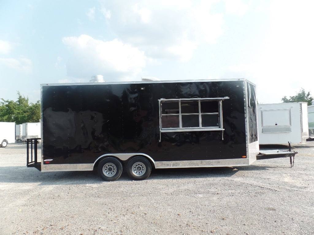 8.5′ x 20′ Black Food Catering Trailer