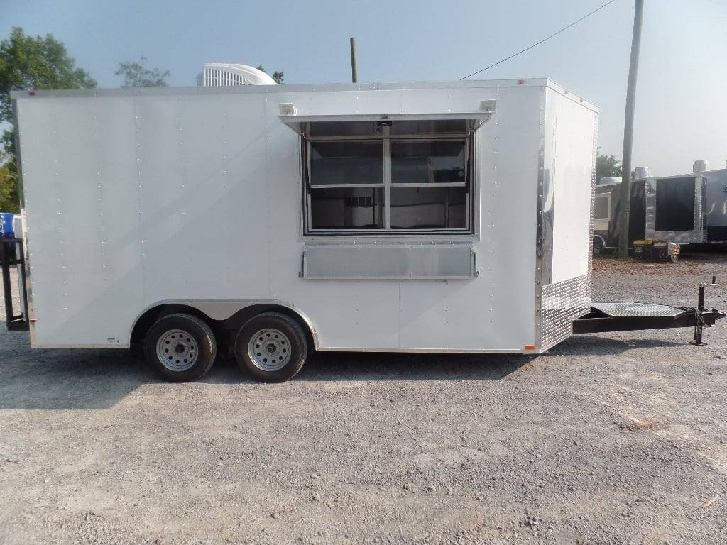 8.5′ x 16′ White Concession Food Trailer With Appliances — photo 9