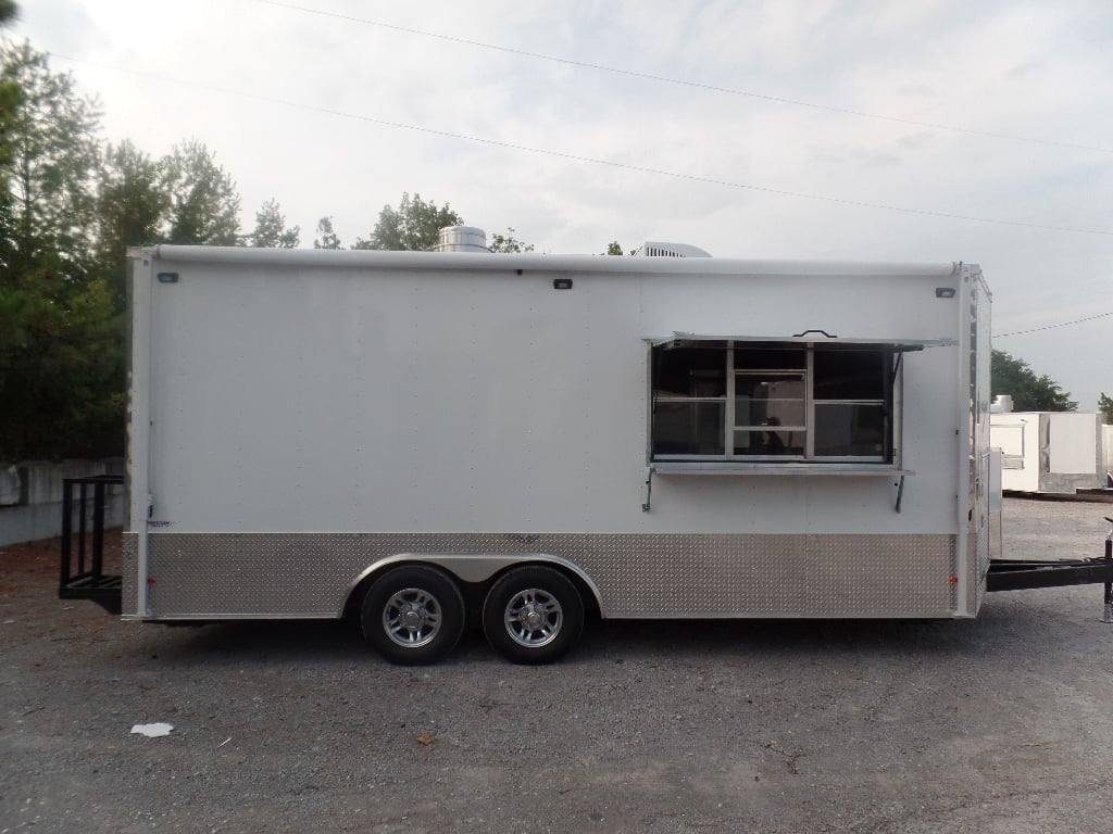 8.5′ x 20′ White Concession Food Event Trailer