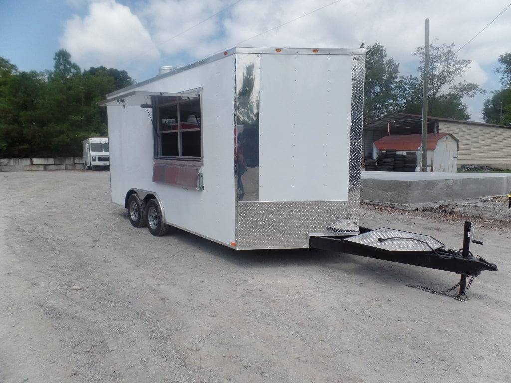 8.5′ x 16′ White Concession Food Trailer With Appliances — photo 3