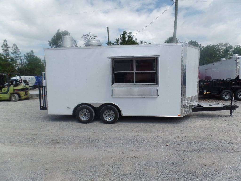 8.5′ x 16′ White Concession Food Trailer With Appliances — photo 4