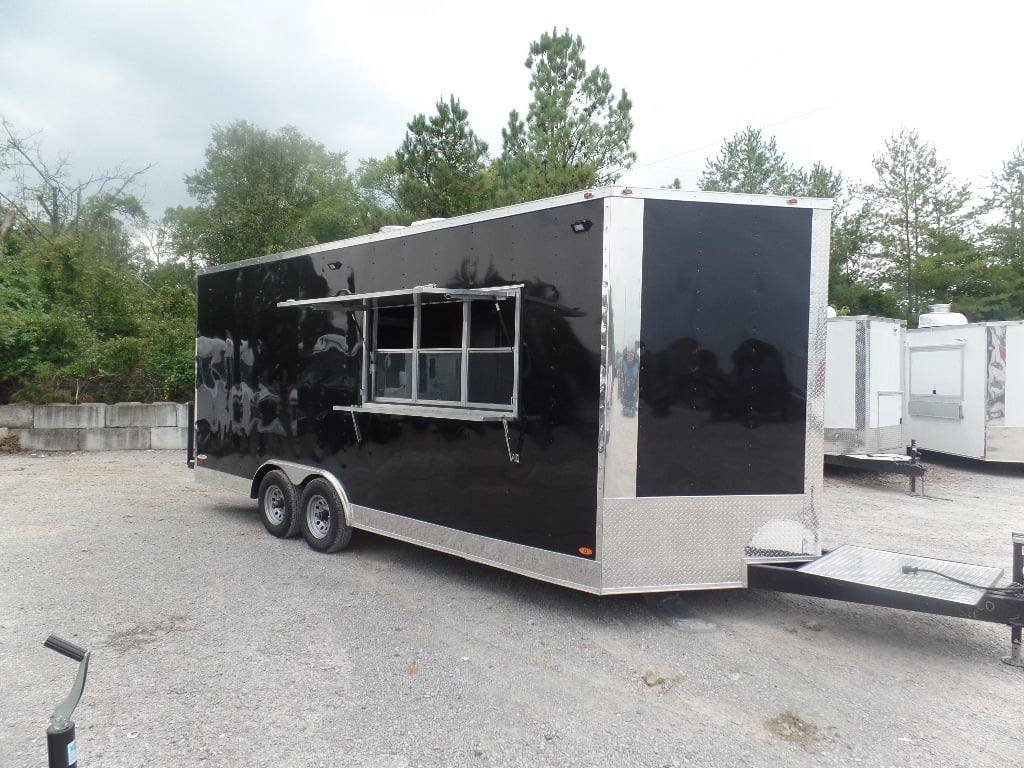 8.5′ x 20′ Black Concession Food Catering Trailer With Appliances