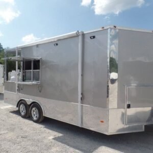 8.5' x 18' Arizona Beige Porch Style Concession Food Trailer With Appliances