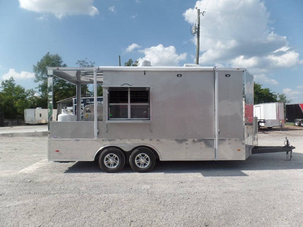 8.5′ x 18′ Arizona Beige Porch Style Concession Food Trailer With Appliances — photo 2
