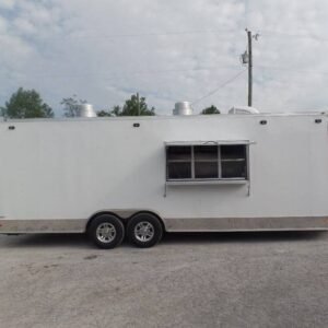 8.5' x 25' White Catering Concession Food Trailer