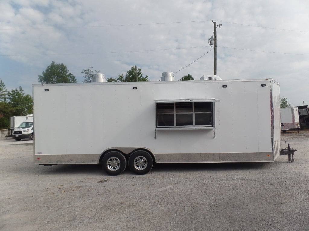 8.5′ x 25′ White Catering Concession Food Trailer