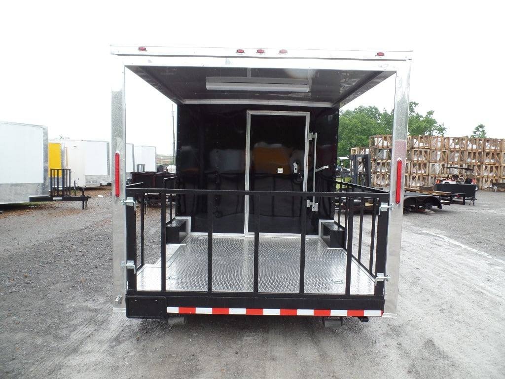 8.5′ x 22′ Concession BBQ Food Trailer Black Event Catering — photo 13