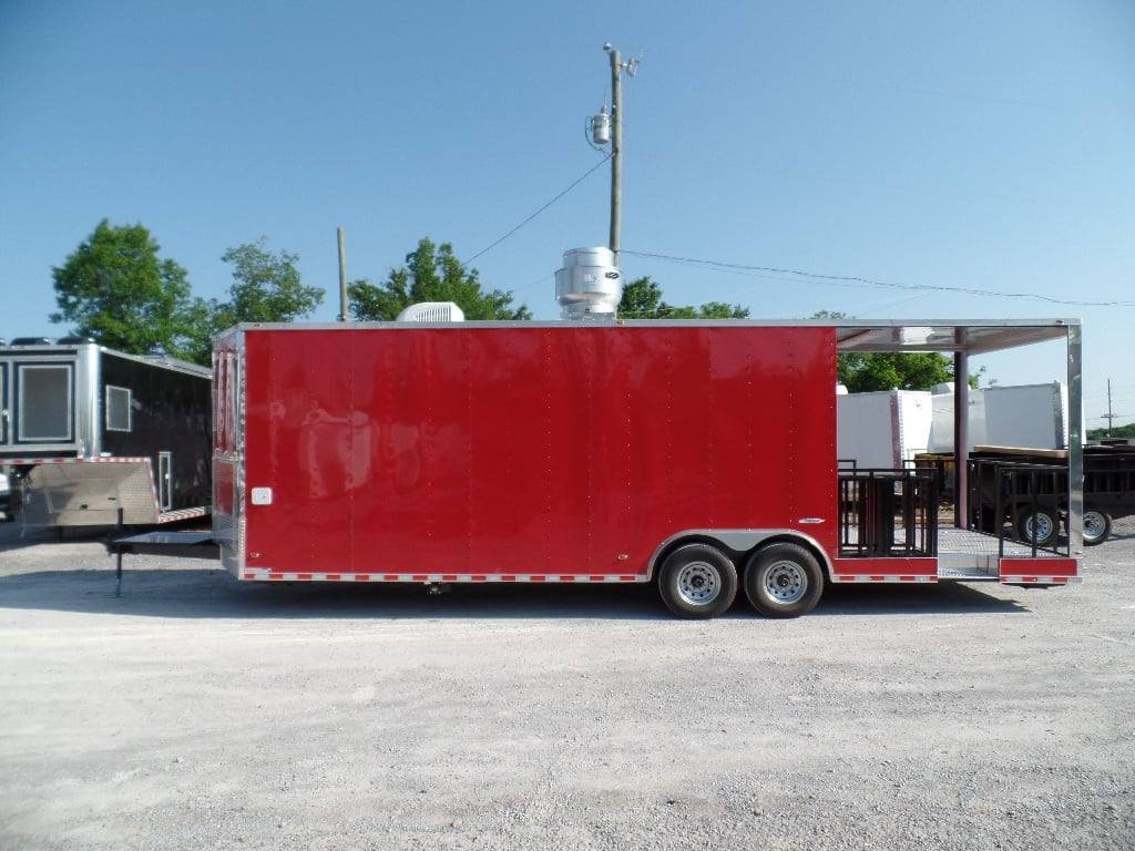 8.5′ x 28′ Concession Food Trailer Red BBQ Event Catering — photo 3