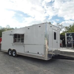 8.5' x 24' White Concession Food Catering Trailer With Appliances