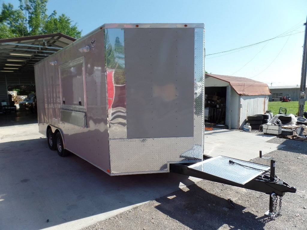 8.5′ x 18′ Concession Trailer Dove Grey Food Event Catering — photo 5