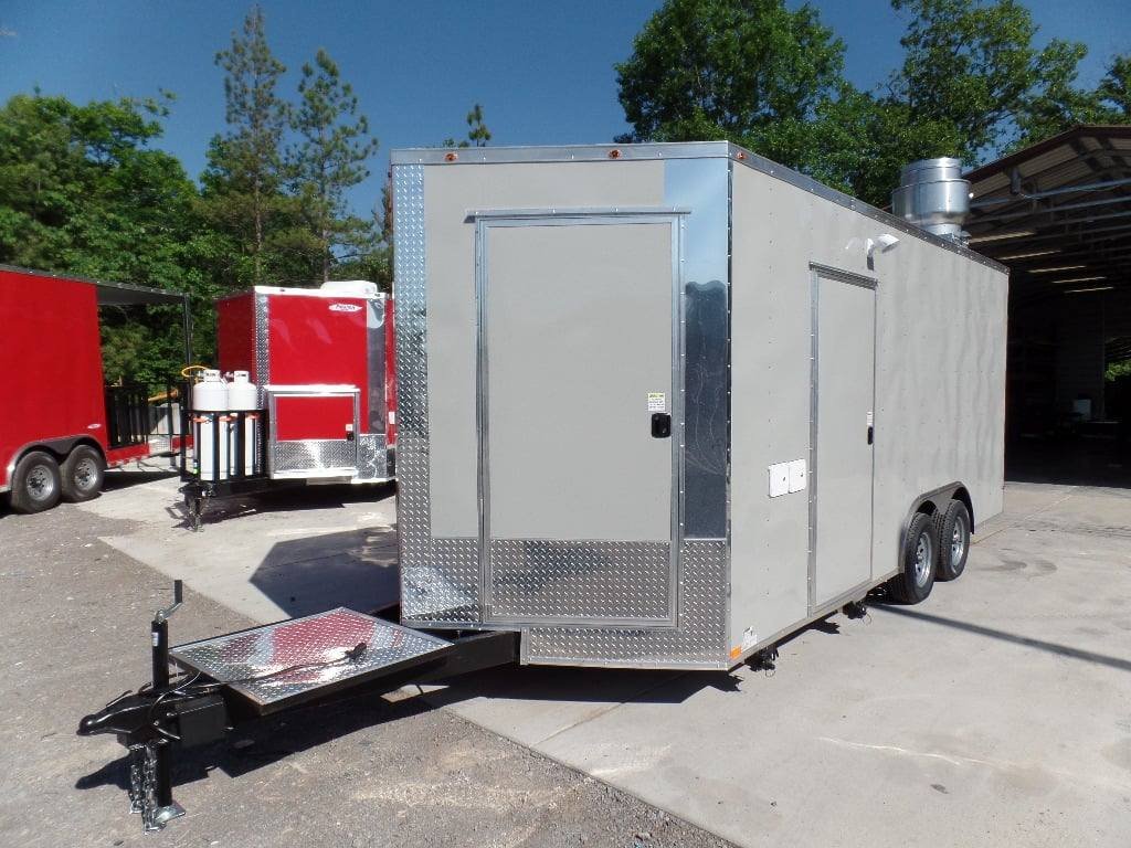 8.5′ x 18′ Concession Trailer Dove Grey Food Event Catering — photo 2